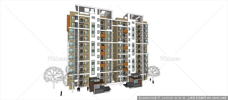 Sketch Up 精品模型---现代风格11层住宅