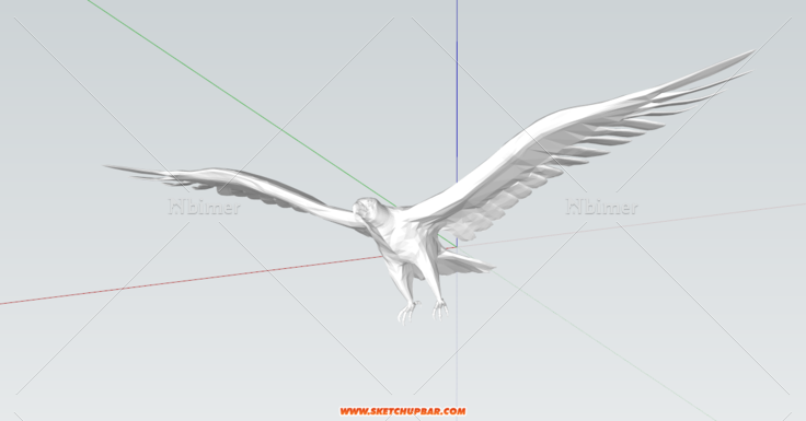 老鹰SU模型,老鹰雕塑sketchup模型1