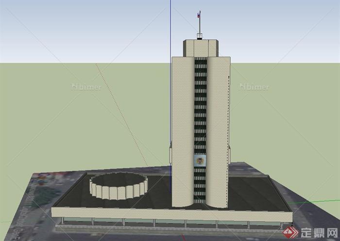 现代某高层国际大型酒店建筑设计SU模型