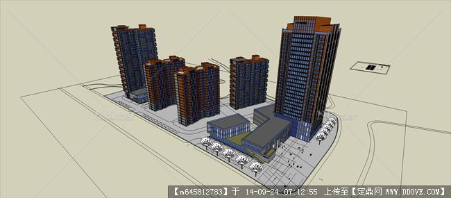 Sketch Up 精品模型----人才公寓建筑设计方案模
