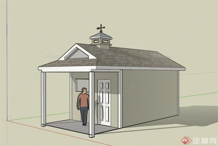 某现代住宅小屋建筑设计SU模型
