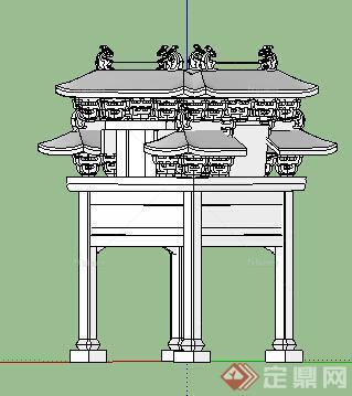 园林景观之牌坊设计方案SU模型11