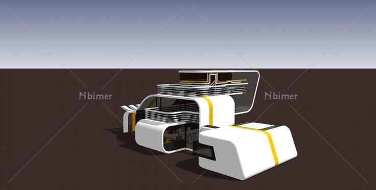 概念住宅建筑展馆会所(140744)su模型下载