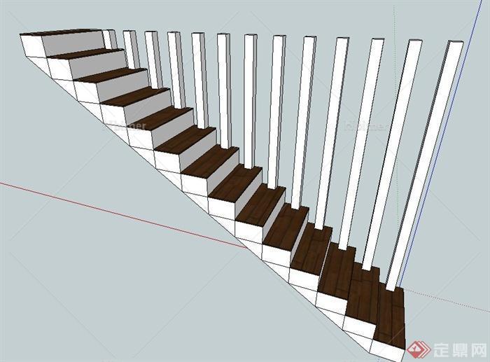 现代建筑节点楼梯设计SU模型