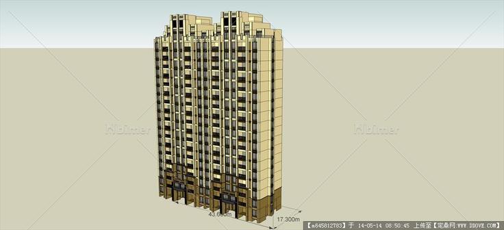 Sketch Up 精品模型---新古典风格高层住宅单体2