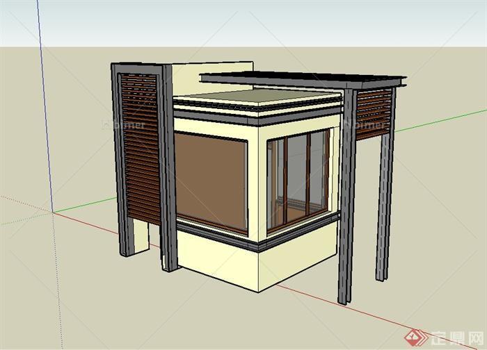 某日式风格门卫室SU模型设计[原创]
