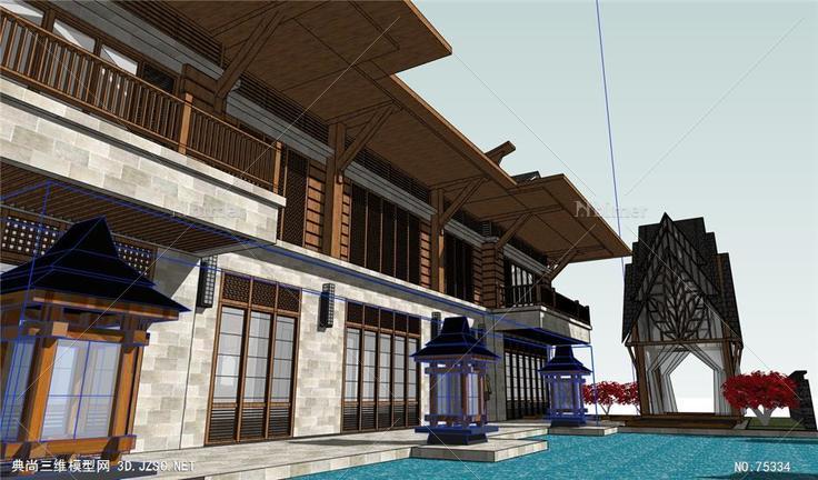东南亚风格别墅模型