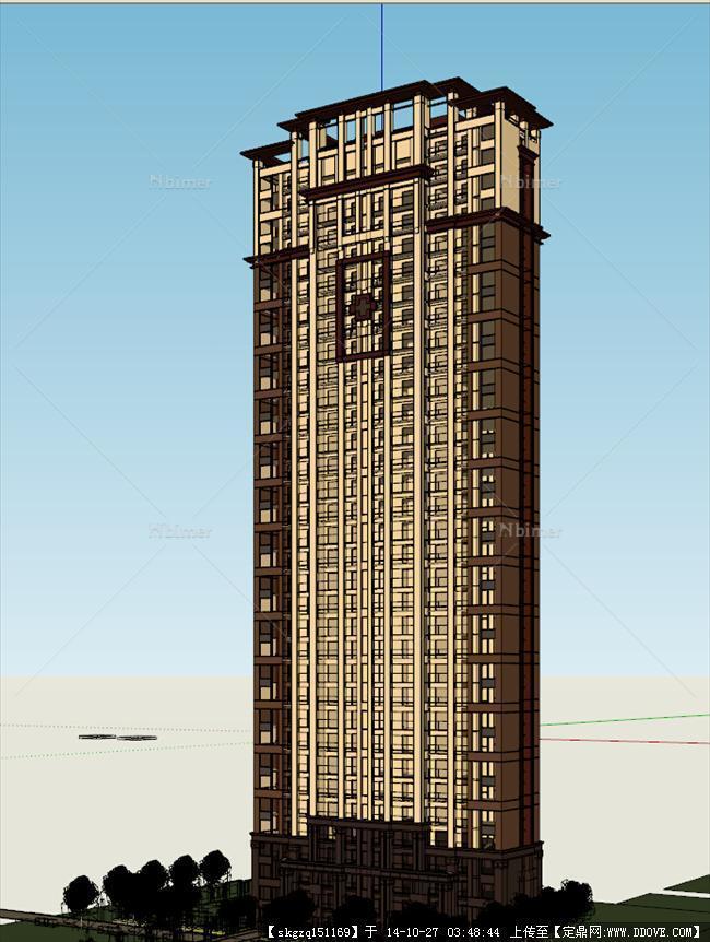 新中式高层建筑设计方案su模型