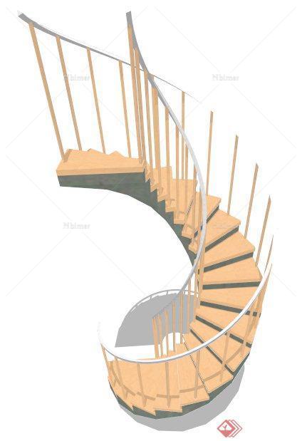 现代简约螺旋楼梯设计su模型