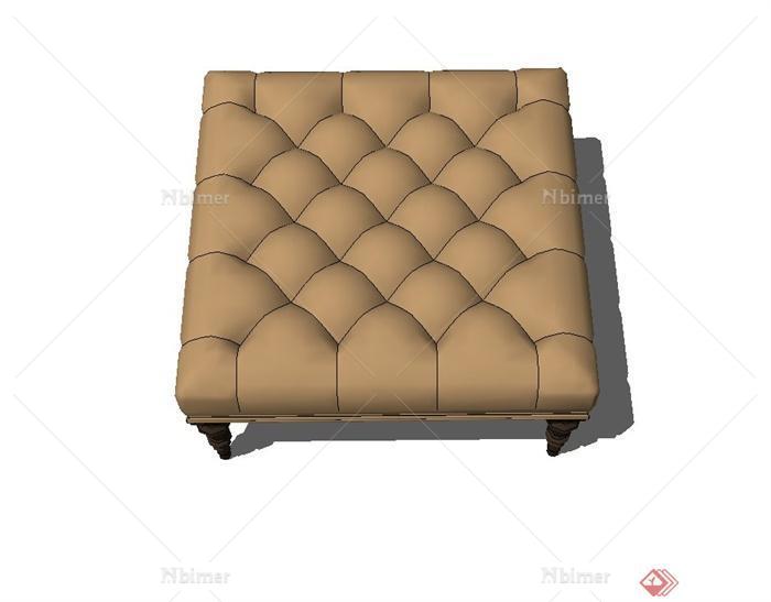欧式风格沙发坐凳设计su模型