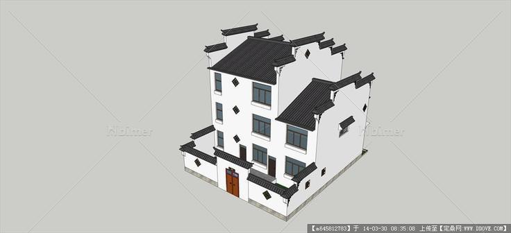 Sketch Up 精品模型---中式独栋别墅