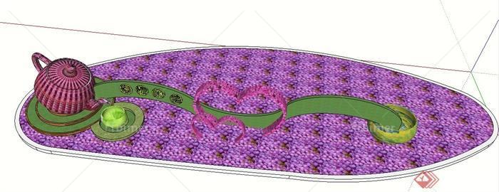 园林景观茶壶景观花池su模型