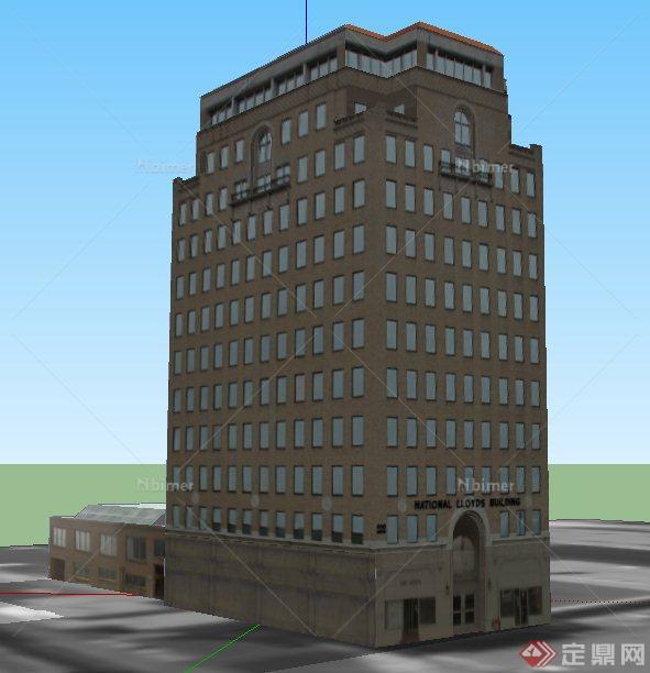 某现代高层银行大楼建筑设计SU模型