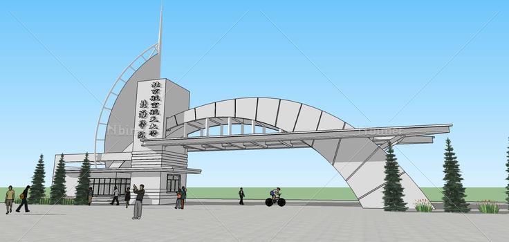 北京航空学院大门(78860)su模型下载