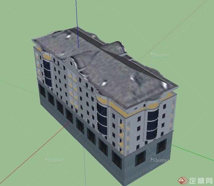 某欧式六层居民住宅建筑设计SU模型