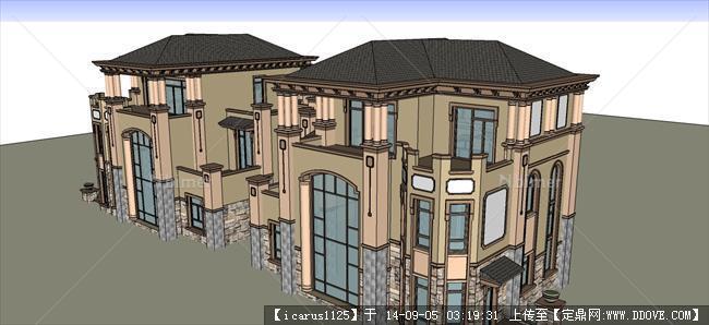 法式会所独栋建筑设计方案su模型