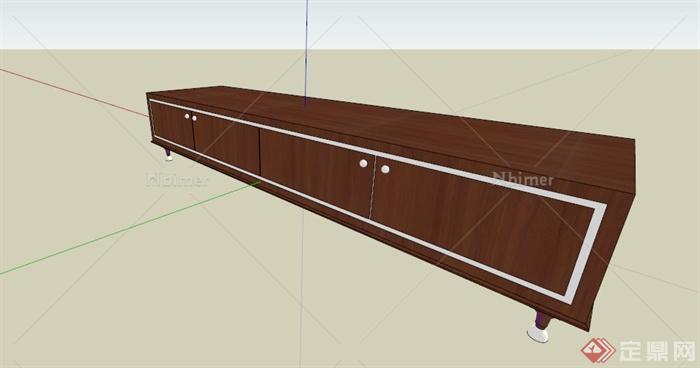 某现代木质电视柜SU模型