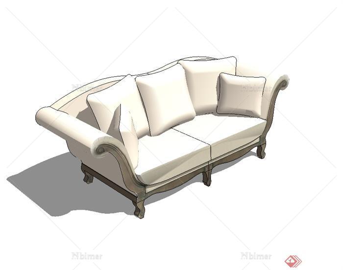 欧式风格室内沙发设计su模型[原创]