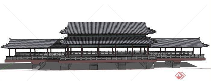 某古典中式长亭设计SU模型