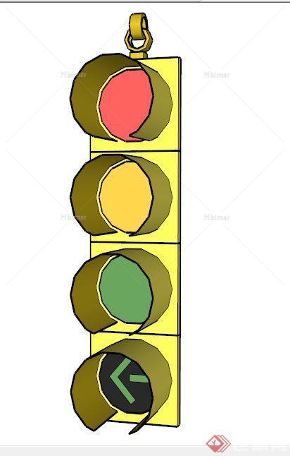 交通标志红绿灯、路灯su模型