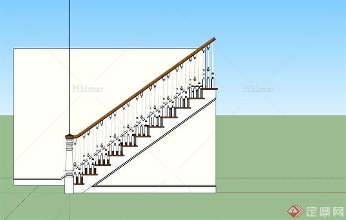 室内欧式楼梯设计SU模型