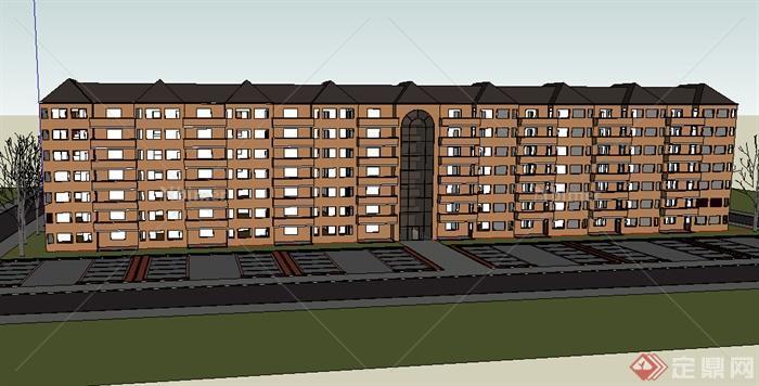 某现代居住建筑设计SU模型参考