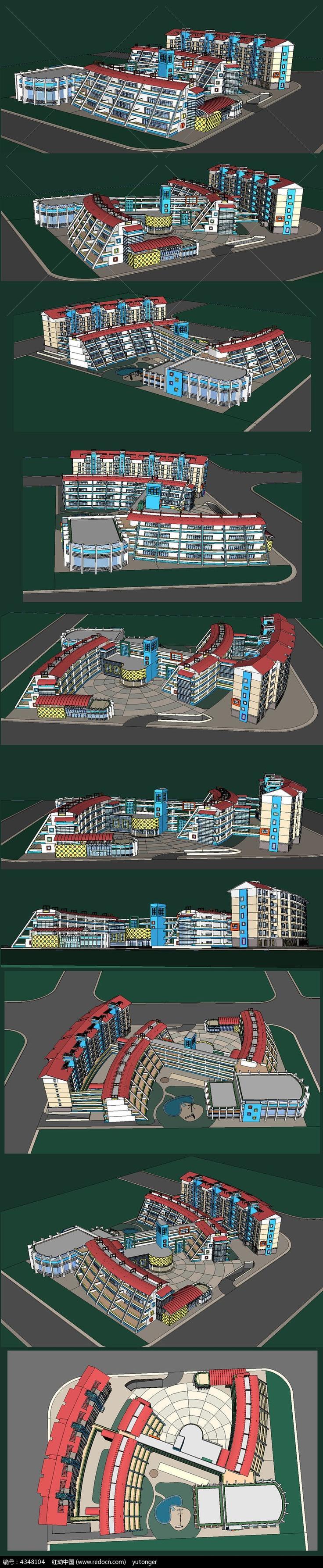 学校教育建筑SU模型设计