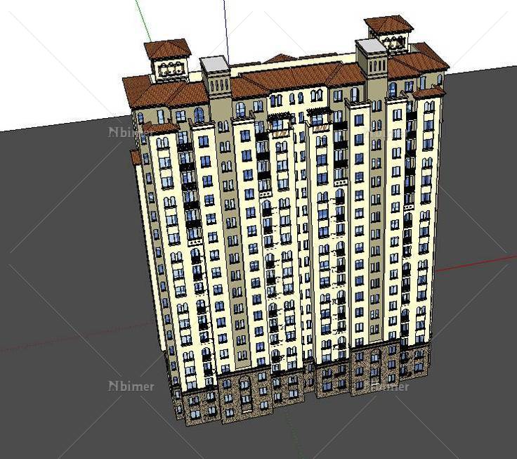 038西班牙风格 包头项目住宅高层(141084)su模型