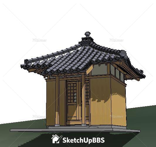 日式精细古建筑提供SketchUp模型下载分享带截图