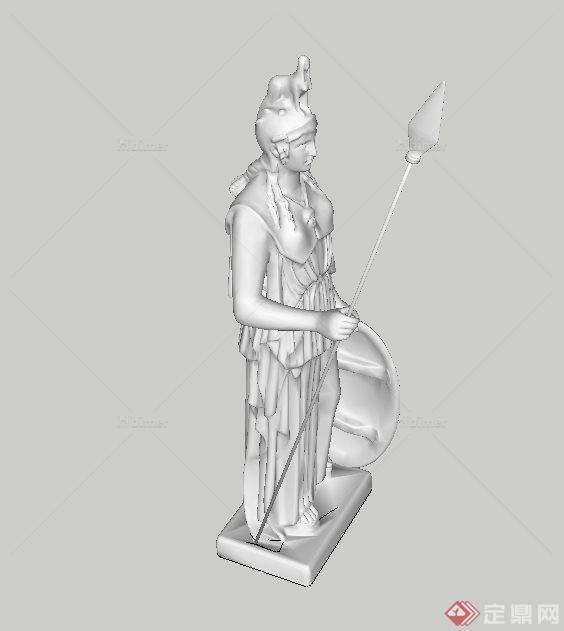 欧式雅典娜雕塑小品设计su模型