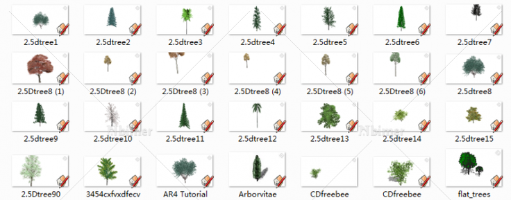 2.5d树木  植物 提供SketchUp模型下载分享