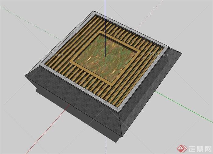 现代风格详细树池设计su模型[原创]