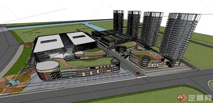 某商务区建筑设计SU模型