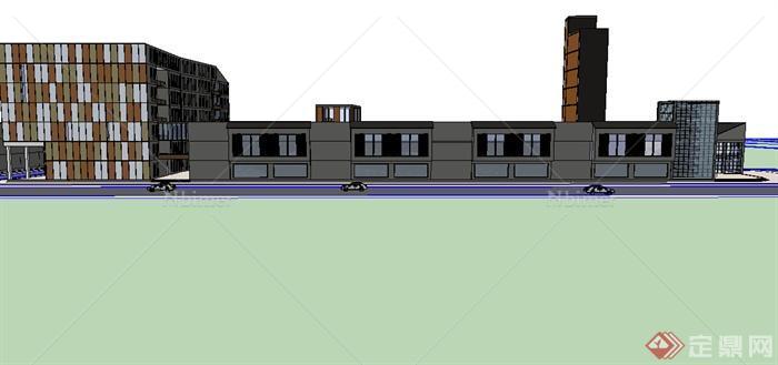 某特色现代多层商业建筑群设计SU模型