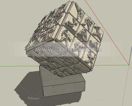 运动魔方-运动主题广场雕塑SketchUp模型