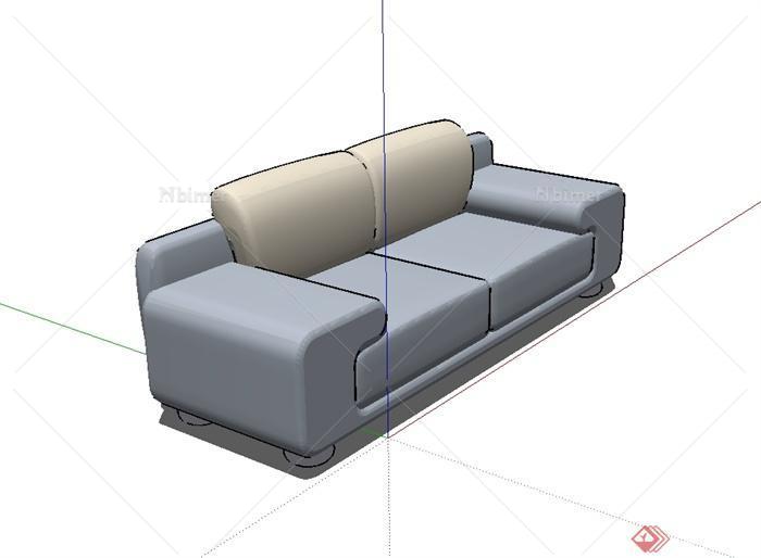 某现代风格详细精致沙发设计SU模型素材[原创]
