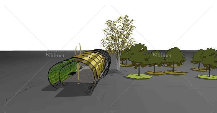 景观廊架精模30(106649)su模型下载