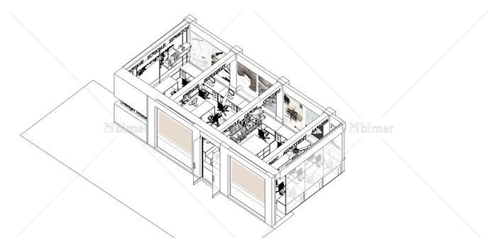 某现代办公室内装饰设计SU模型