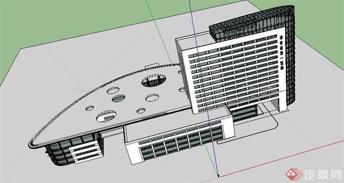 现代多层+小高层医院建筑设计su模型[原创]