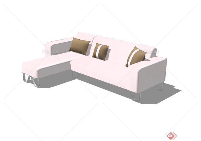 现代风格住宅空间客厅沙发设计SU模型[原创]