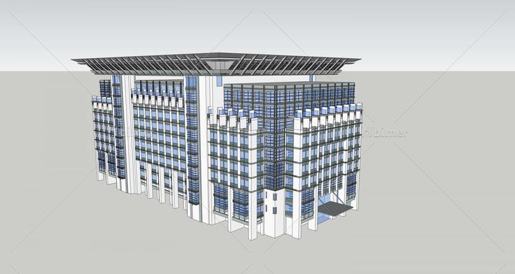 现代小高层办公楼(39345)su模型下载