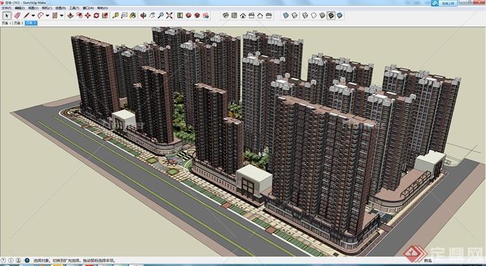 某住宅小区建筑设计SU模型