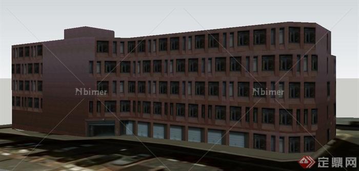 现代某五层办公楼建筑设计SU模型