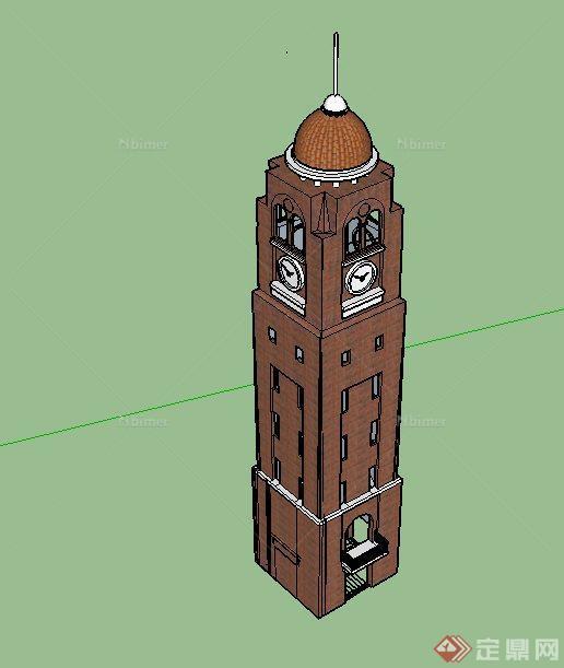 某高层欧式风格塔楼建筑设计SU模型