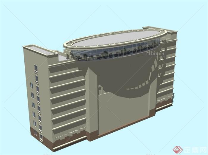 一栋学校办公楼建筑设计SU模型