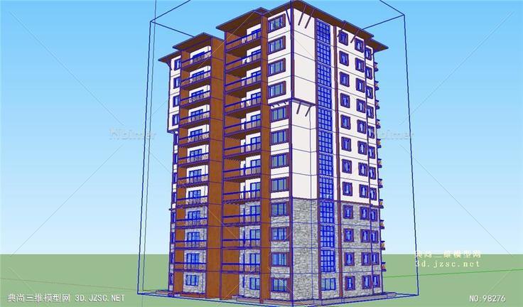 高层住宅楼房建筑SU模型