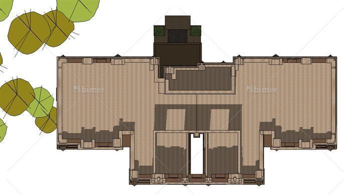 某新古典小高层住宅公寓建筑设计方案SU模型[原创