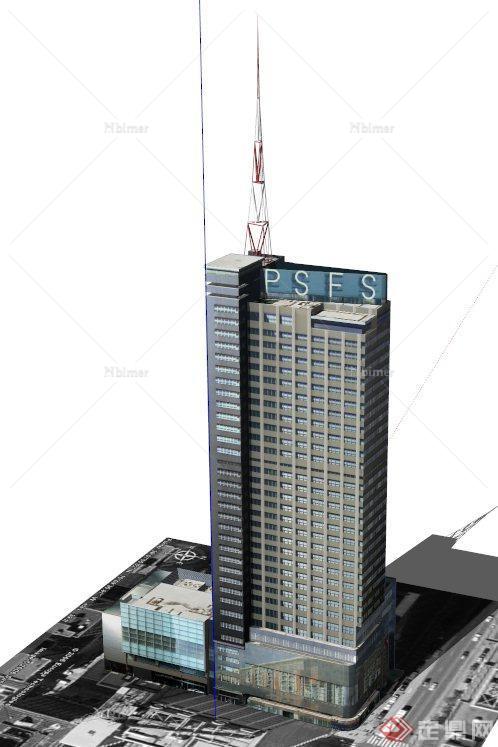 现代高层酒店建筑设计SU模型1