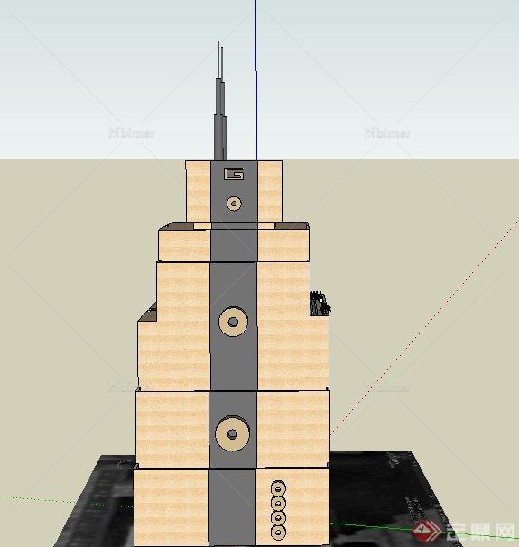 某现代机器人大楼建筑设计SU模型