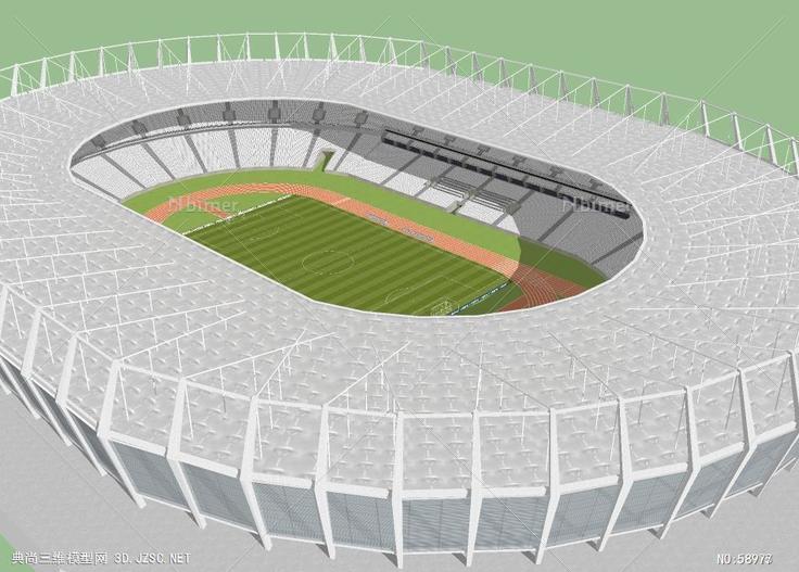 运动馆足球场4su模型3d